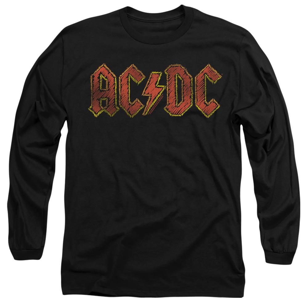 Black - Front - AC-DC Unisex Adult Hand Drawn Logo T-Shirt