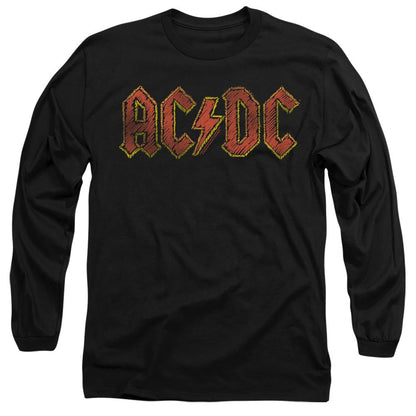 Black - Front - AC-DC Unisex Adult Hand Drawn Logo T-Shirt