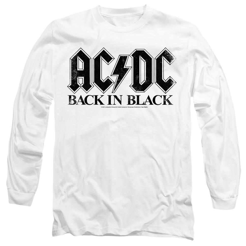 White - Front - AC-DC Unisex Adult Back In Black T-Shirt