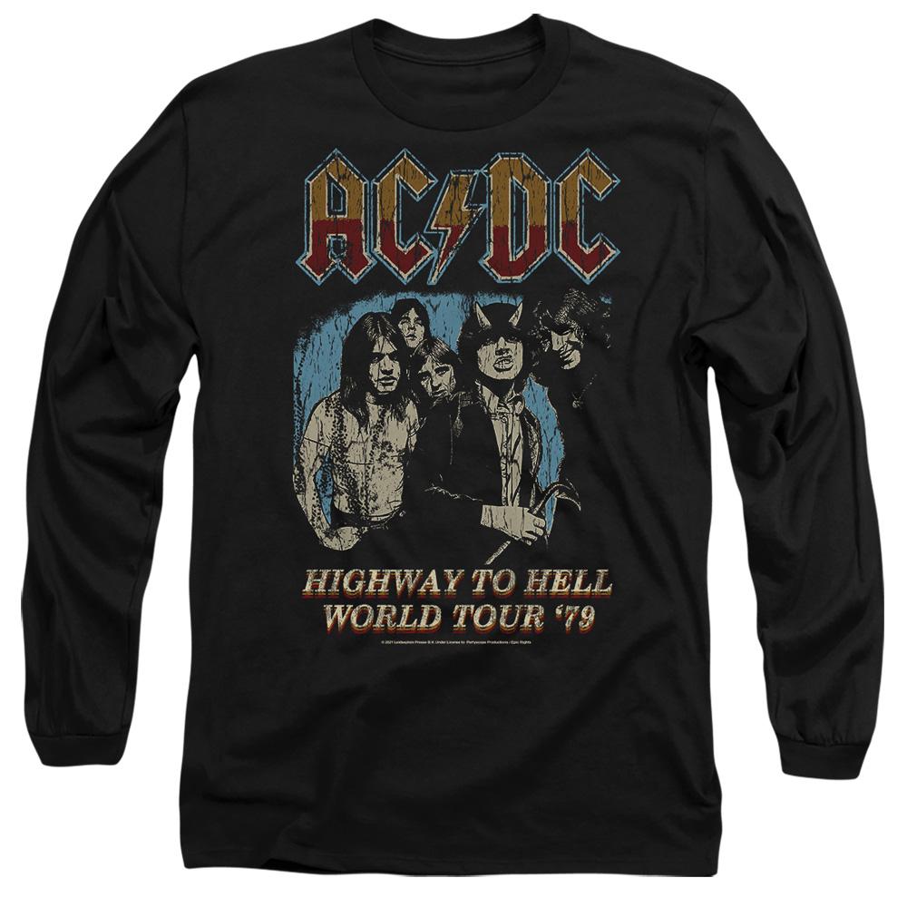 Black - Side - AC-DC Unisex Adult Highway World Tour 79 T-Shirt