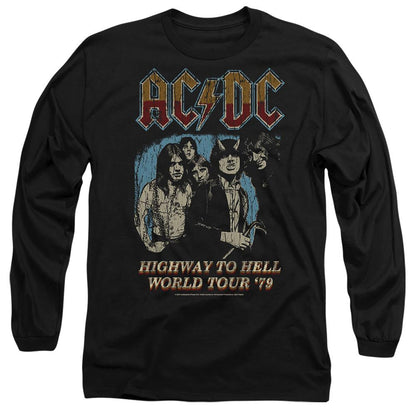 Black - Side - AC-DC Unisex Adult Highway World Tour 79 T-Shirt