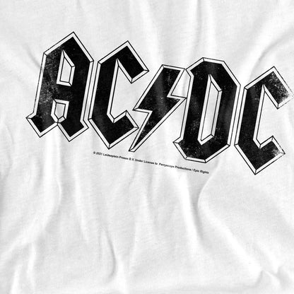 White - Side - AC-DC Unisex Adult Logo T-Shirt
