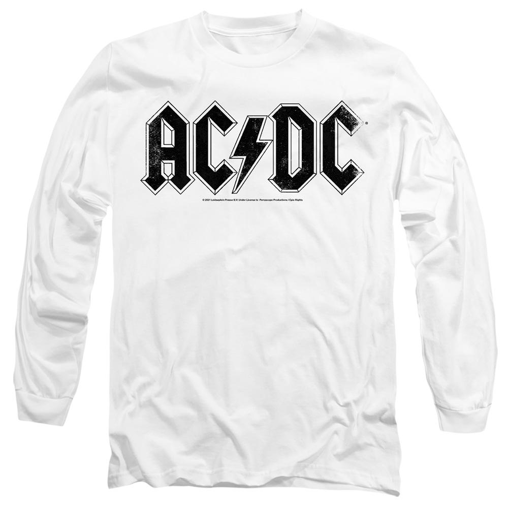 White - Front - AC-DC Unisex Adult Logo T-Shirt