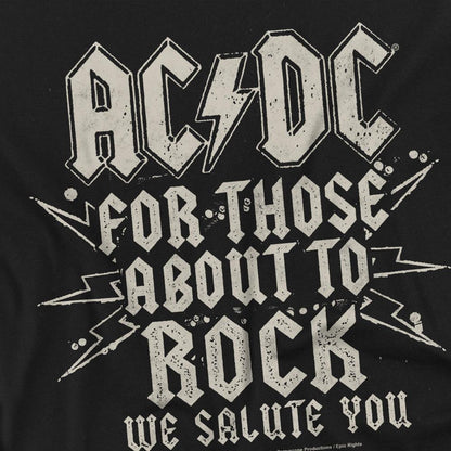 Black - Back - AC-DC Unisex Adult Salute T-Shirt