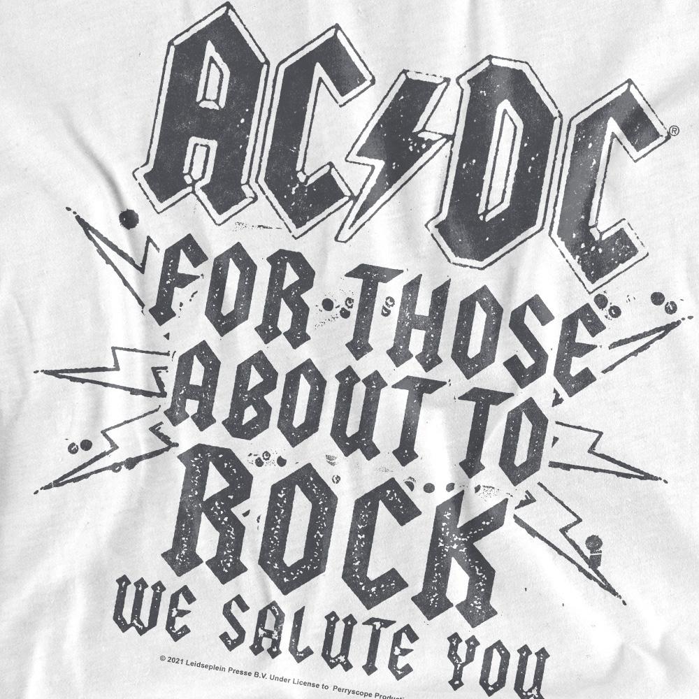 White - Side - AC-DC Unisex Adult Salute T-Shirt