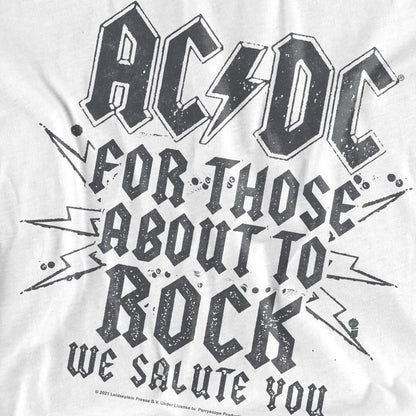 White - Side - AC-DC Unisex Adult Salute T-Shirt