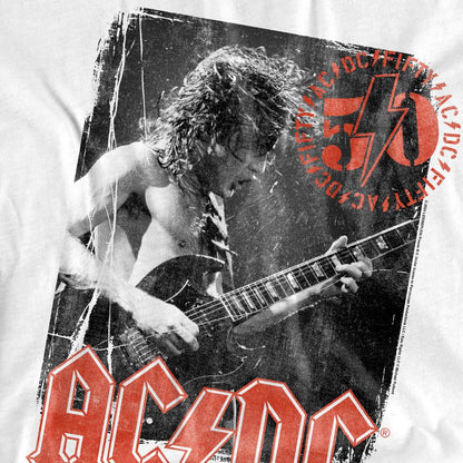 White - Back - AC-DC Unisex Adult Stamp Poster T-Shirt