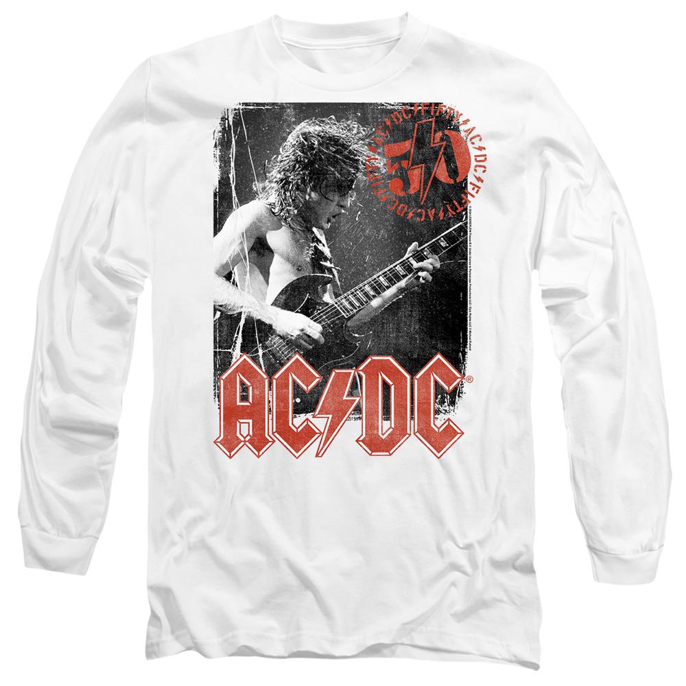 White - Side - AC-DC Unisex Adult Stamp Poster T-Shirt