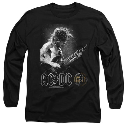 Black - Front - AC-DC Unisex Adult Photo Guitar T-Shirt