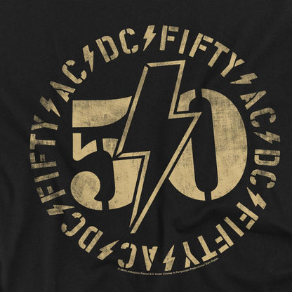 Black - Side - AC-DC Unisex Adult 50 Logo T-Shirt