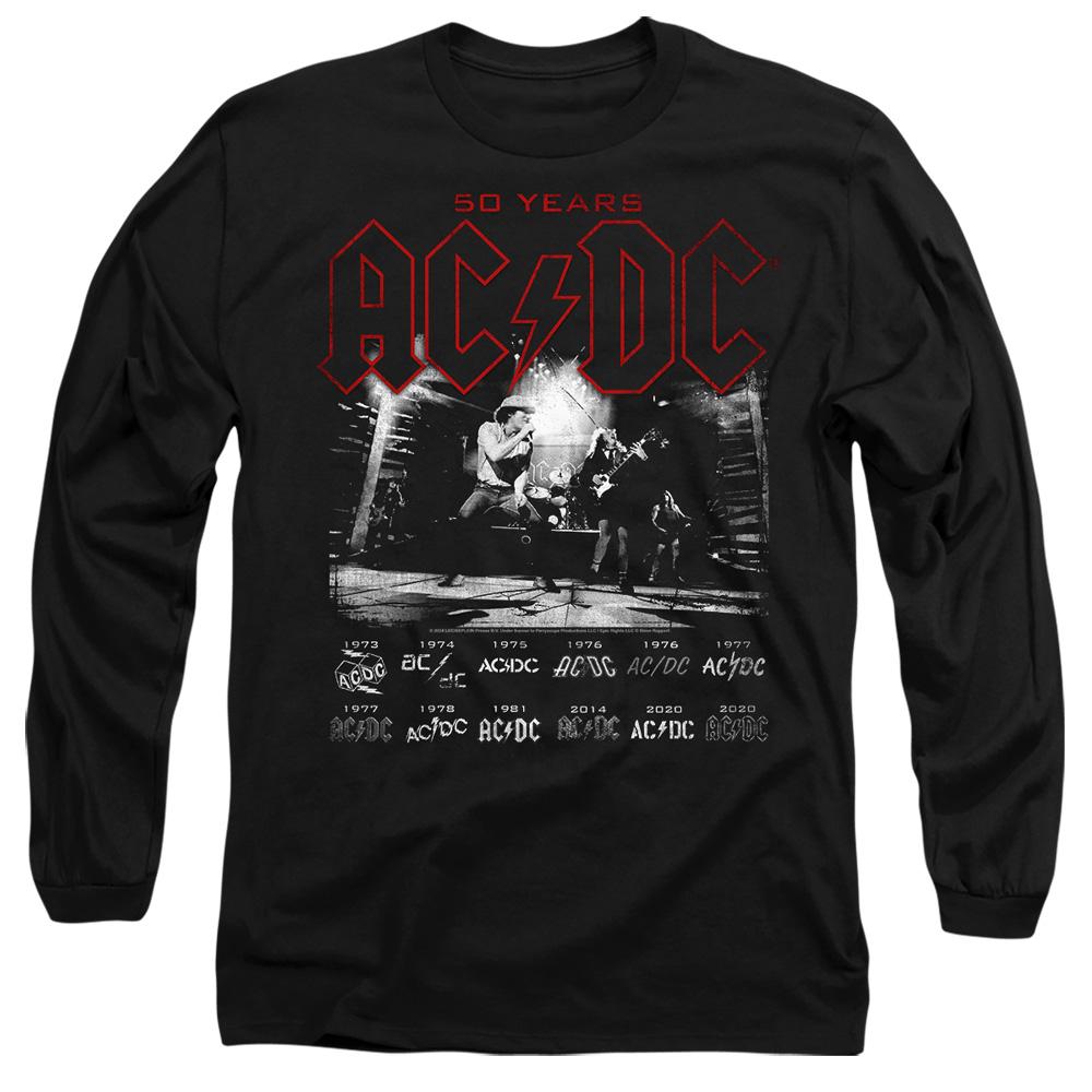 Black - Front - AC-DC Unisex Adult Logo Stack T-Shirt