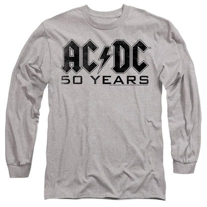 Sport Heather - Side - AC-DC Unisex Adult 50 Years Logo T-Shirt