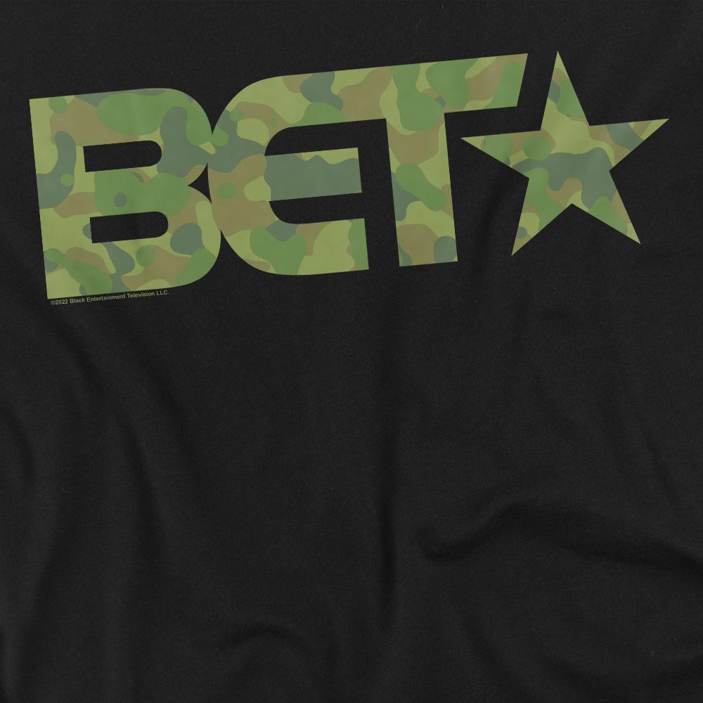 Black - Back - BET Unisex Adult Camo Logo T-Shirt