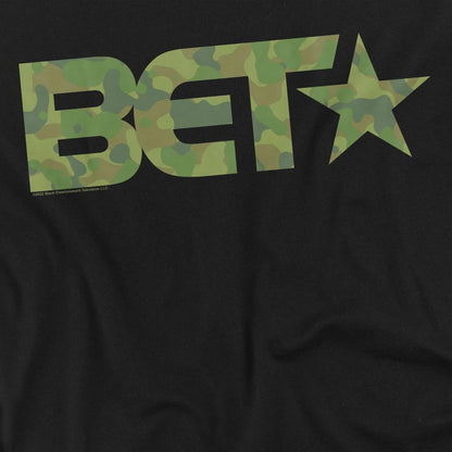 Black - Back - BET Unisex Adult Camo Logo T-Shirt