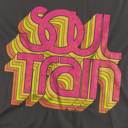 Charcoal - Back - BET Unisex Adult Soul Train Vibing Logo T-Shirt