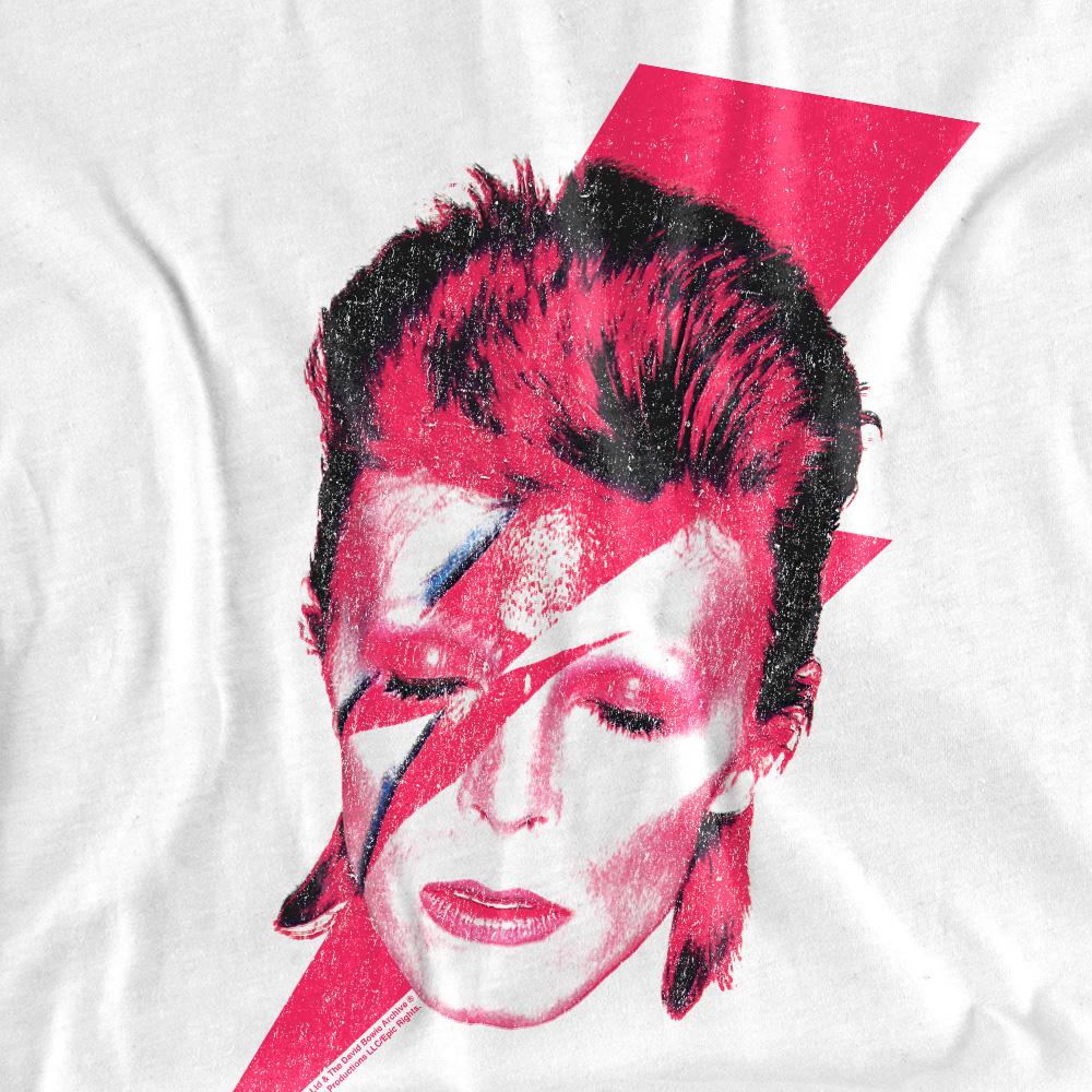 White - Side - David Bowie Unisex Adult Aladdin Sane T-Shirt
