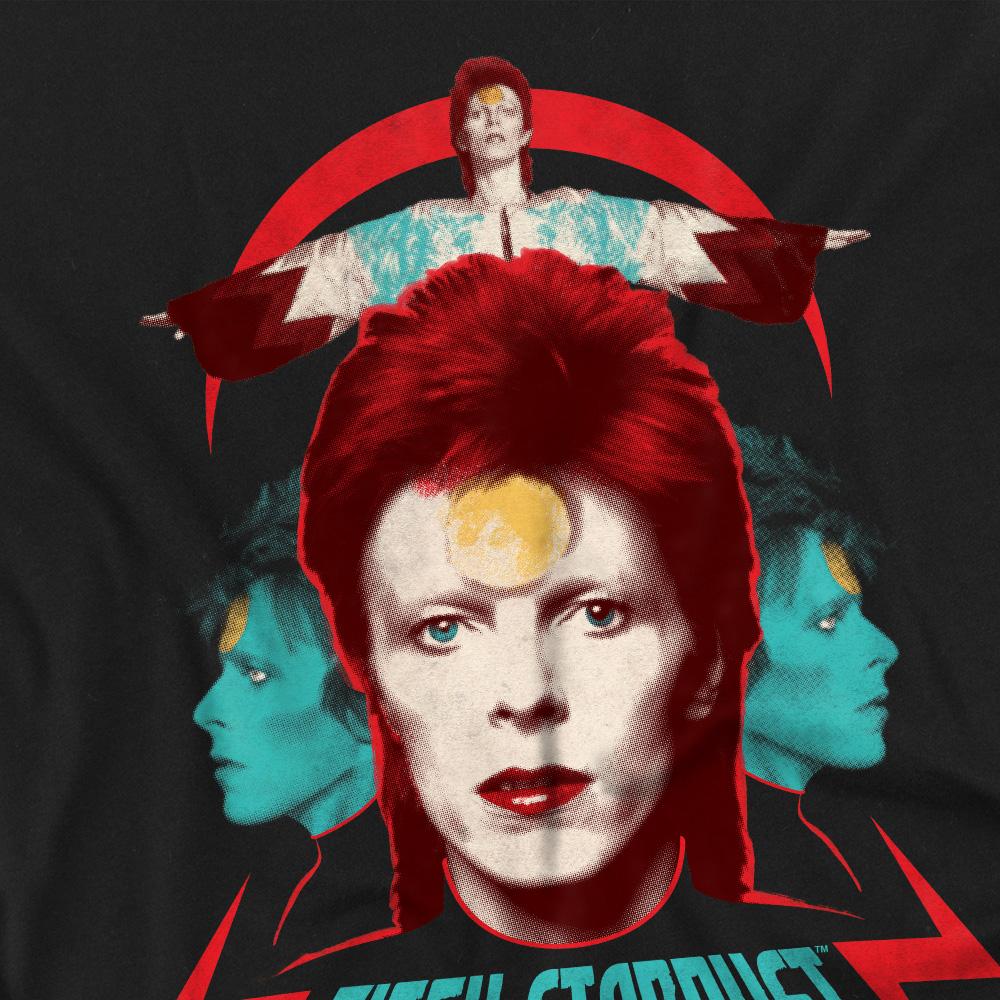 Black - Back - David Bowie Unisex Adult Ziggy Heads T-Shirt