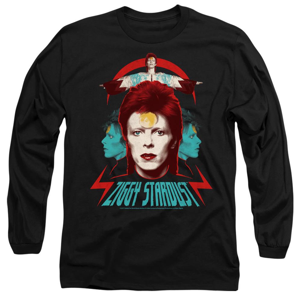 Black - Side - David Bowie Unisex Adult Ziggy Heads T-Shirt