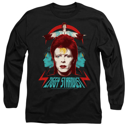 Black - Side - David Bowie Unisex Adult Ziggy Heads T-Shirt