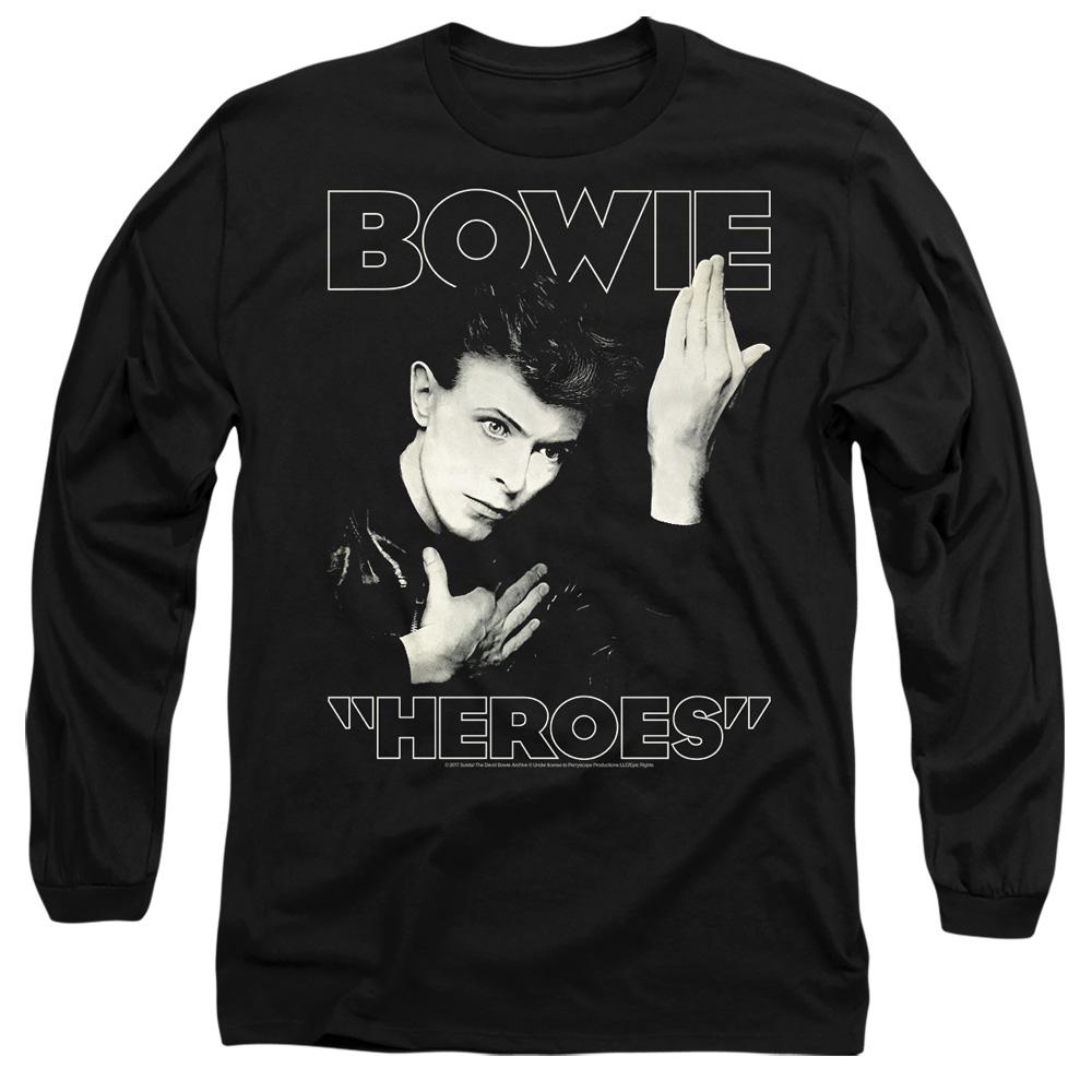 Black - Front - David Bowie Unisex Adult Heroes Cover T-Shirt