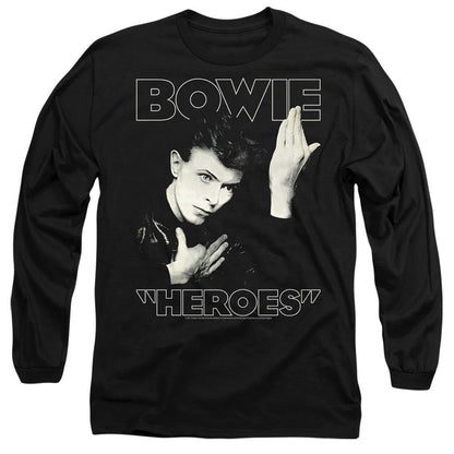 Black - Front - David Bowie Unisex Adult Heroes Cover T-Shirt