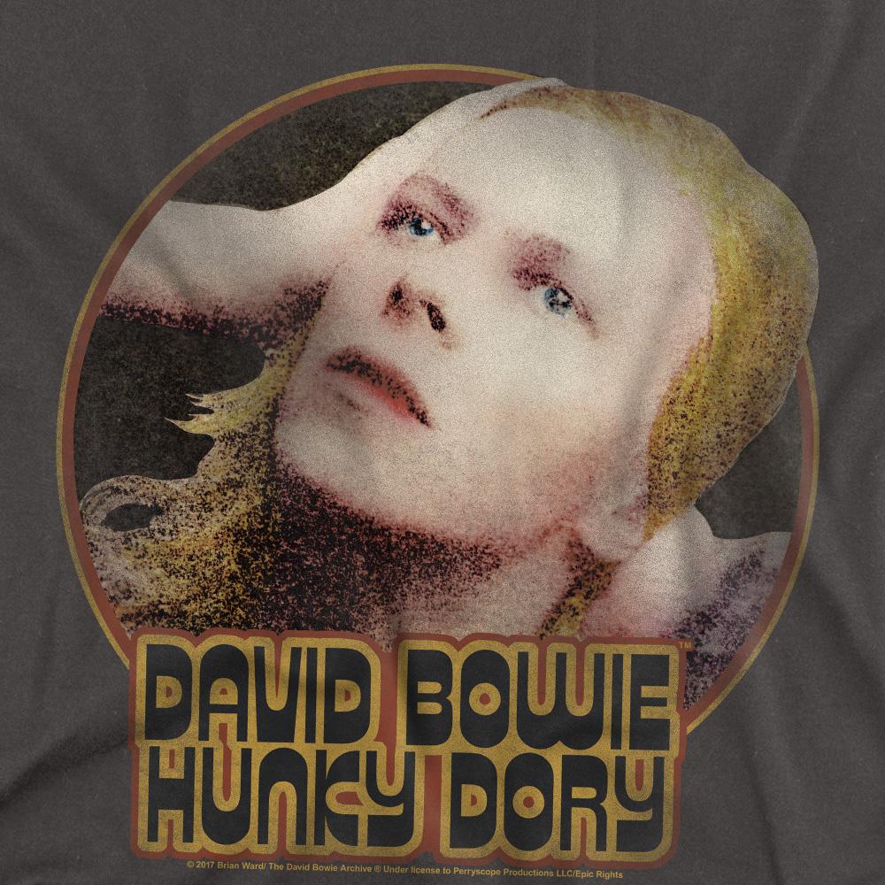 Charcoal - Back - David Bowie Unisex Adult Hunky Dory Circle T-Shirt
