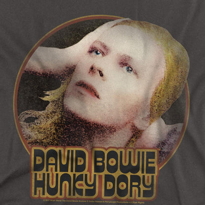 Charcoal - Back - David Bowie Unisex Adult Hunky Dory Circle T-Shirt