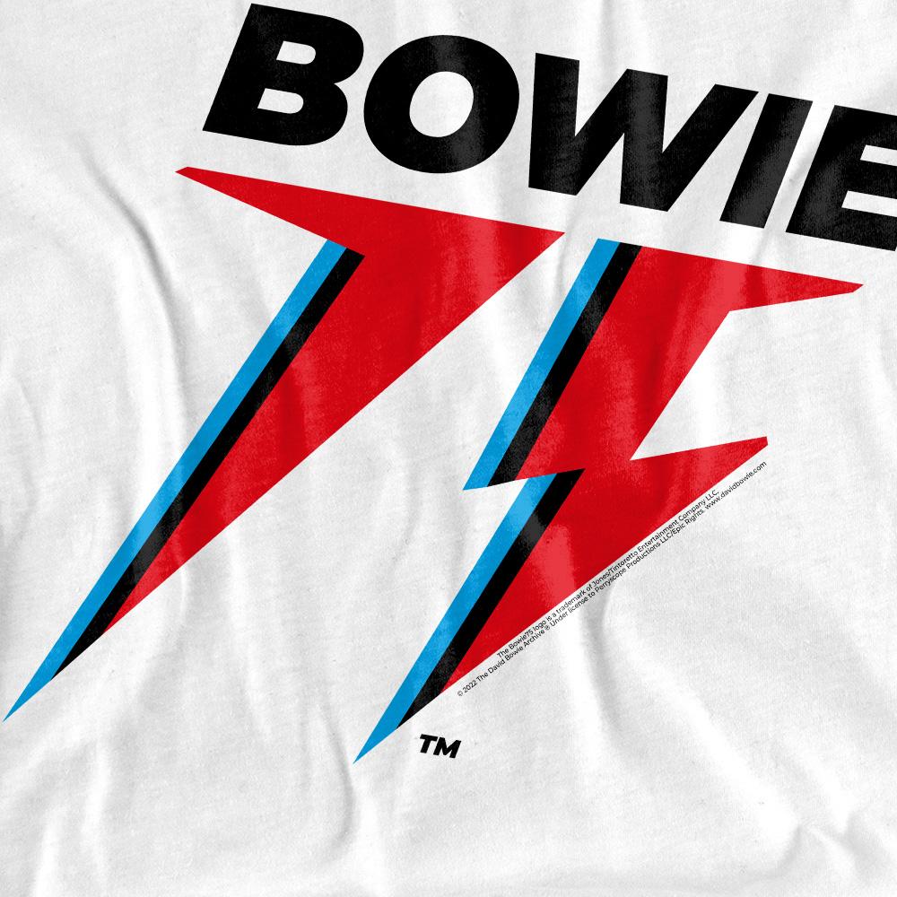 White - Back - David Bowie Unisex Adult 75 Logo T-Shirt