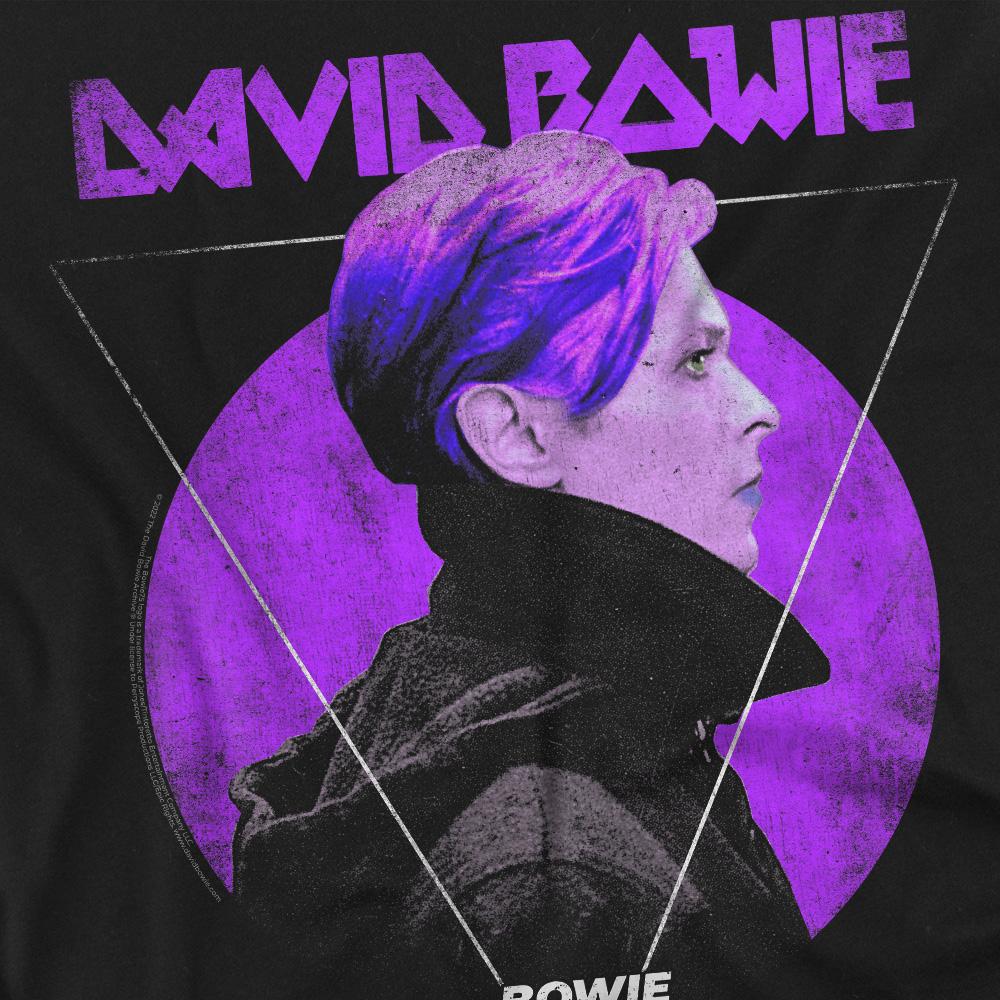 Black - Back - David Bowie Unisex Adult 75 Side Profile Logo T-Shirt