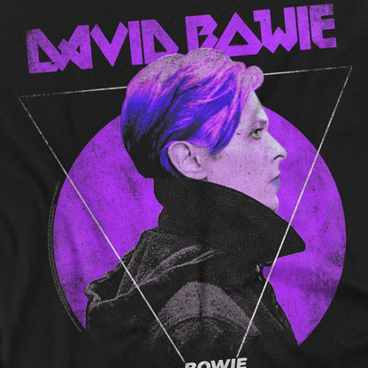Black - Back - David Bowie Unisex Adult 75 Side Profile Logo T-Shirt