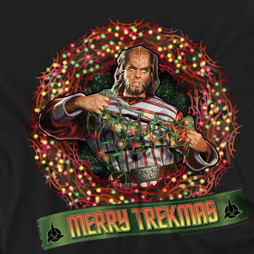 Black - Back - Star Trek Unisex Adult Merry Trekmas Christmas T-Shirt