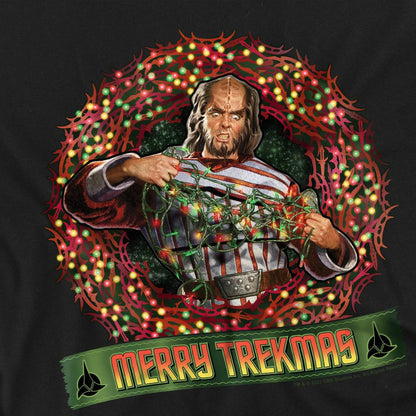 Black - Back - Star Trek Unisex Adult Merry Trekmas Christmas T-Shirt