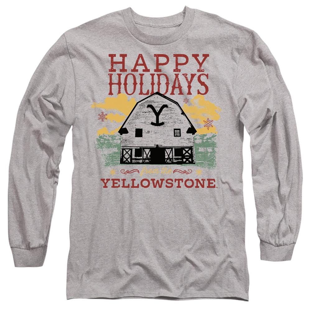 Sport Heather - Side - Yellowstone Unisex Adult Happy Holidays Christmas T-Shirt