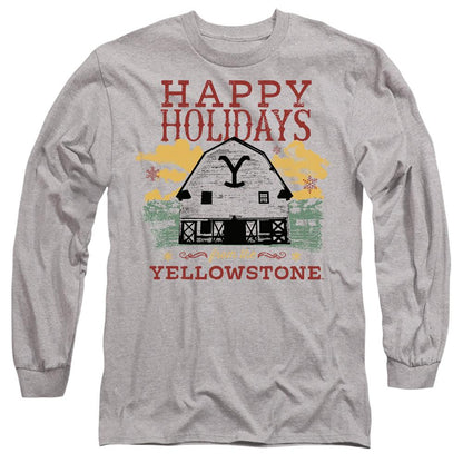 Sport Heather - Side - Yellowstone Unisex Adult Happy Holidays Christmas T-Shirt