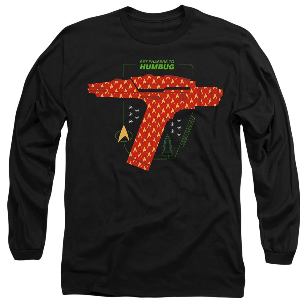 Black - Side - Star Trek: The Original Series Unisex Adult Phaser Set To Humbug Christmas T-Shirt