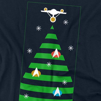 Navy - Side - Star Trek: The Original Series Unisex Adult Christmas Tree T-Shirt