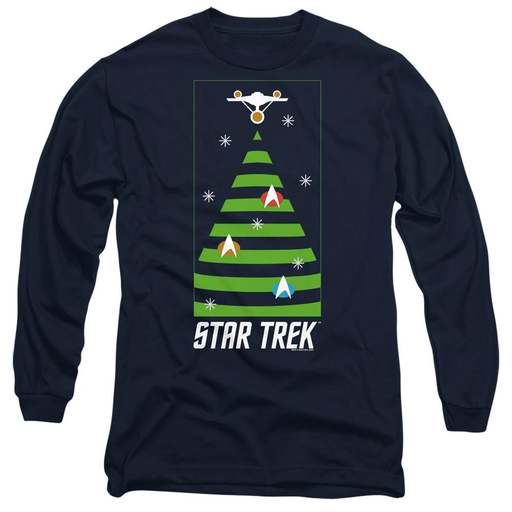 Navy - Front - Star Trek: The Original Series Unisex Adult Christmas Tree T-Shirt