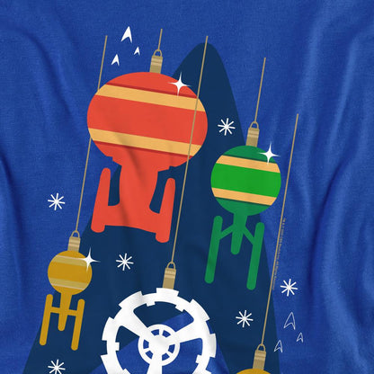 Royal Blue - Back - Star Trek Unisex Adult Spaceship Bauble Christmas T-Shirt