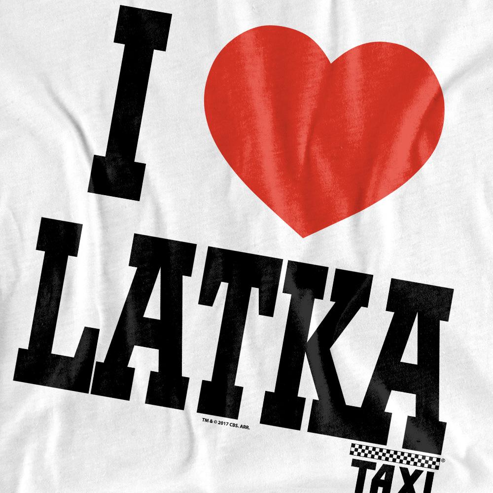 White - Back - TAXI Unisex Adult I Heart Latka T-Shirt
