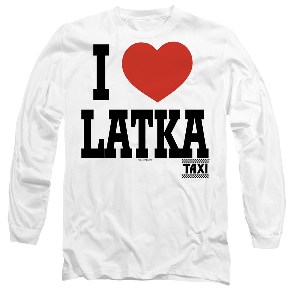 White - Side - TAXI Unisex Adult I Heart Latka T-Shirt