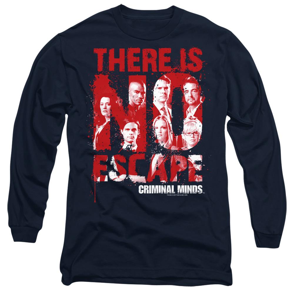 Navy - Side - Criminal Minds Unisex Adult No Escape T-Shirt