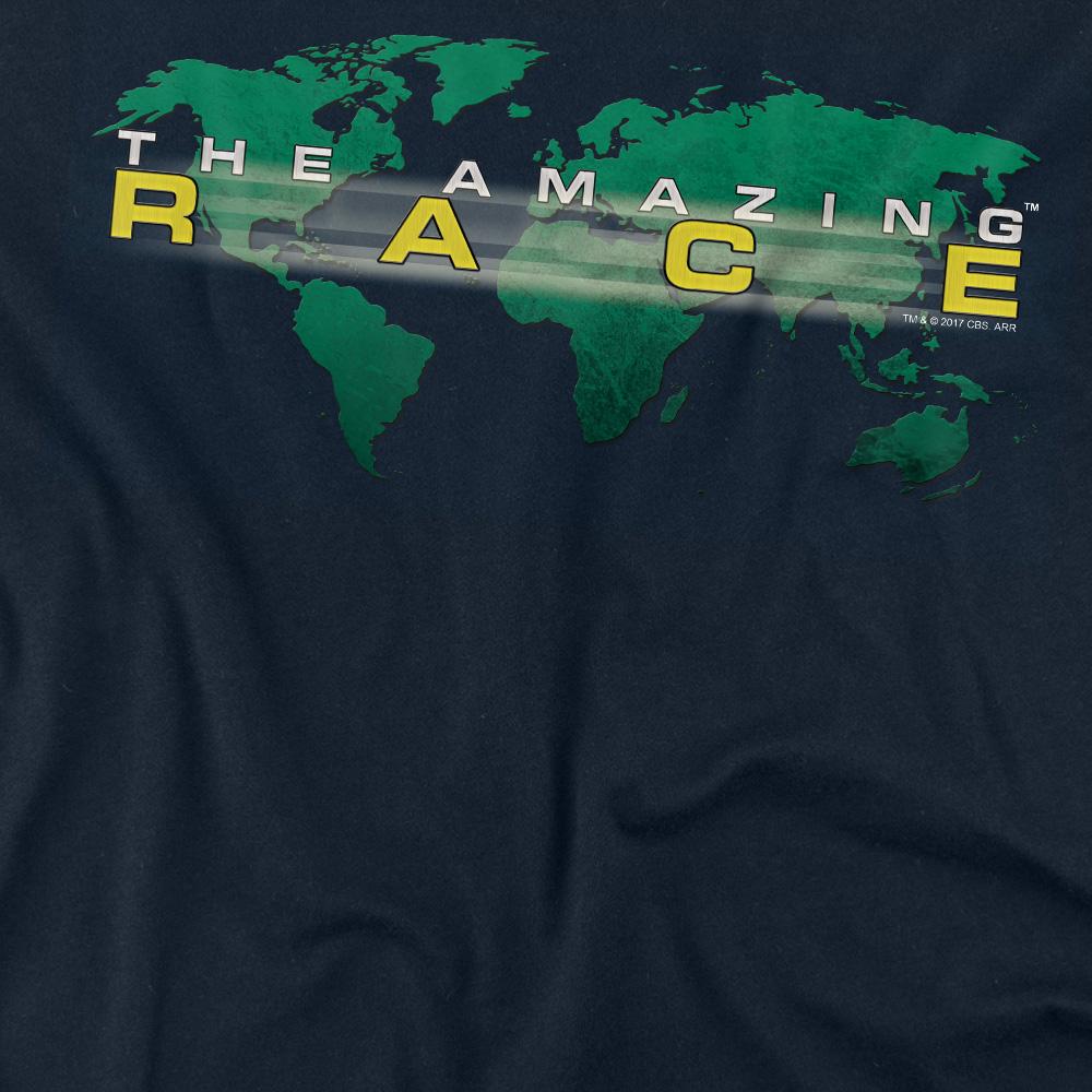 Navy - Back - The Amazing Race Unisex Adult Around the World T-Shirt