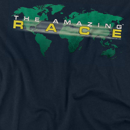 Navy - Back - The Amazing Race Unisex Adult Around the World T-Shirt