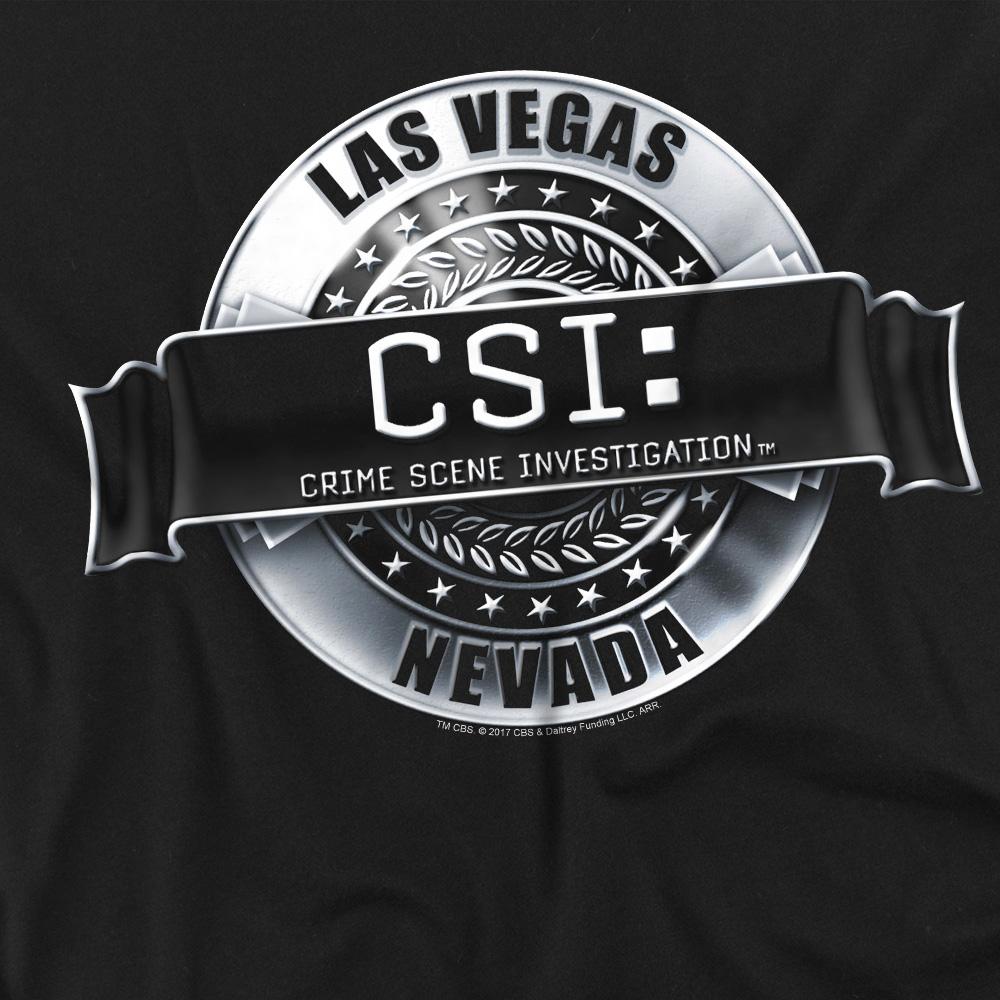 Black - Back - CSI Unisex Adult Rendered Logo T-Shirt