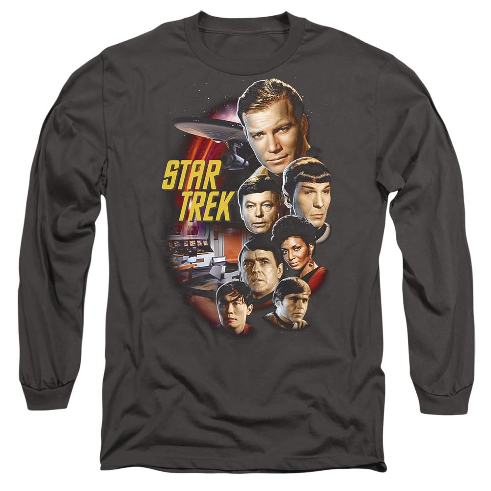 Charcoal - Side - Star Trek Unisex Adult Classic Crew T-Shirt