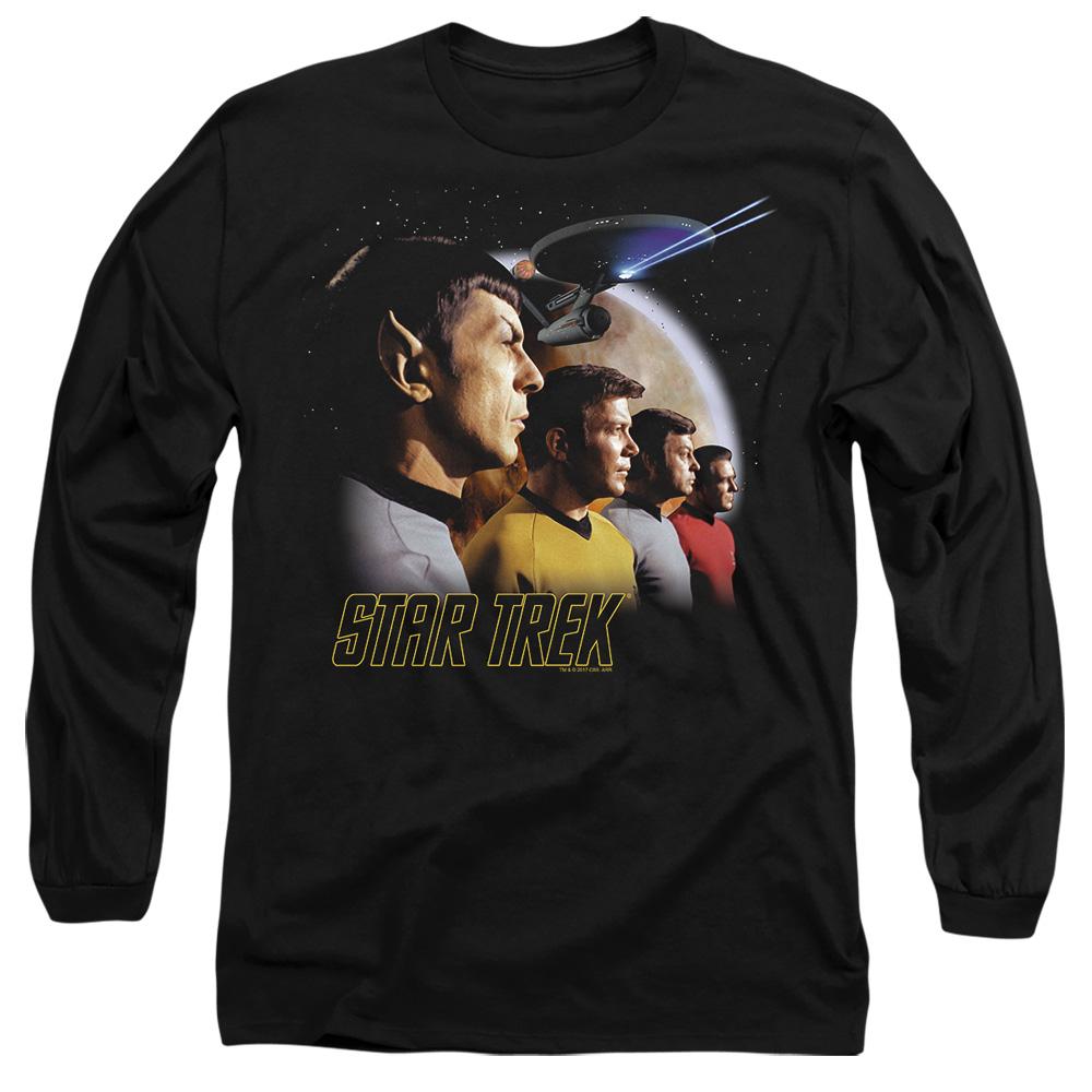 Black - Side - Star Trek Unisex Adult Forward to Adventure T-Shirt