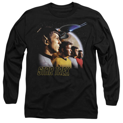 Black - Side - Star Trek Unisex Adult Forward to Adventure T-Shirt