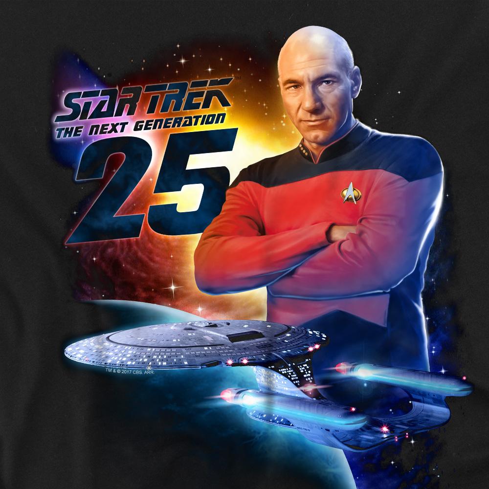 Black - Back - Star Trek Unisex Adult The Next Generation 25 T-Shirt