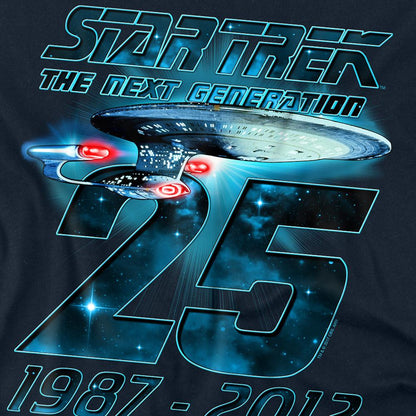 Navy - Back - Star Trek Unisex Adult Enterprise 25 T-Shirt