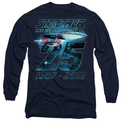 Navy - Side - Star Trek Unisex Adult Enterprise 25 T-Shirt